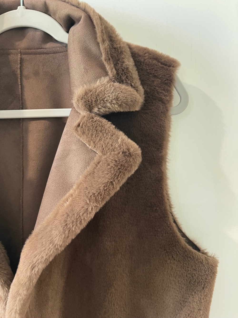 Lauren Ralph Lauren Women's Reversible Faux Shearling Brown Vest Size Large - Picture 5 of 8